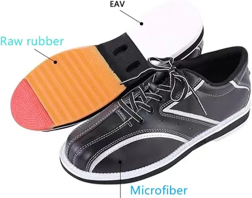 Vista 5 de Zapatos de bolos profesionales para hombre, resistentes a los golpes, transpirables, extremadamente ligeros, suaves, para entrenamiento de bolos