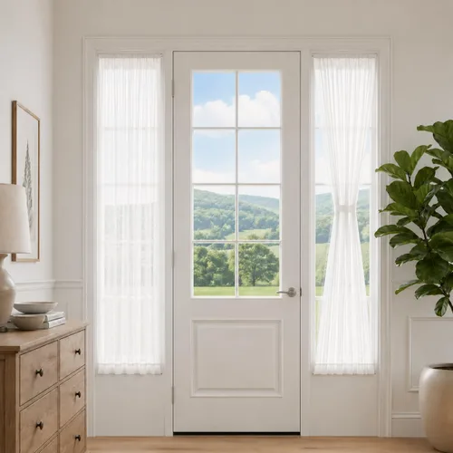 Vista 19 de Aquazolax - Cortinas transparentes para puerta y ventana gris - Cortinas con bolsillo para barra de 25 x 40 pulgadas para puertas de cristal