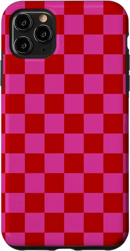 Vista 13 de Red Pink Checkered Checked Pattern Check Design #019 Case for iPhone 17