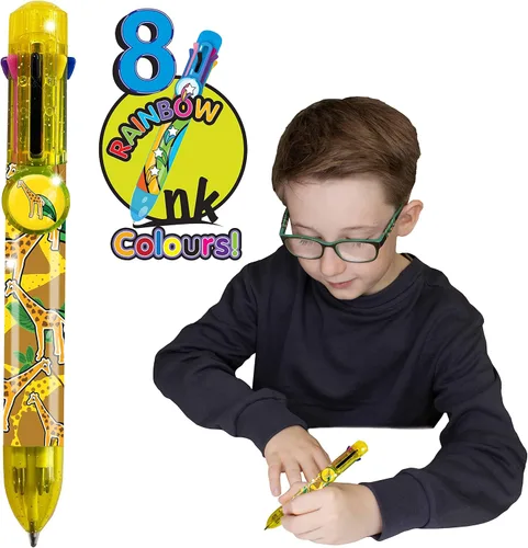 Vista 9 de Bolígrafo mariposa de Deluxebase. Bolígrafo retráctil multicolor 8 en 1 con diseño de animales lindos. Bolígrafo de escritura de tinta suave