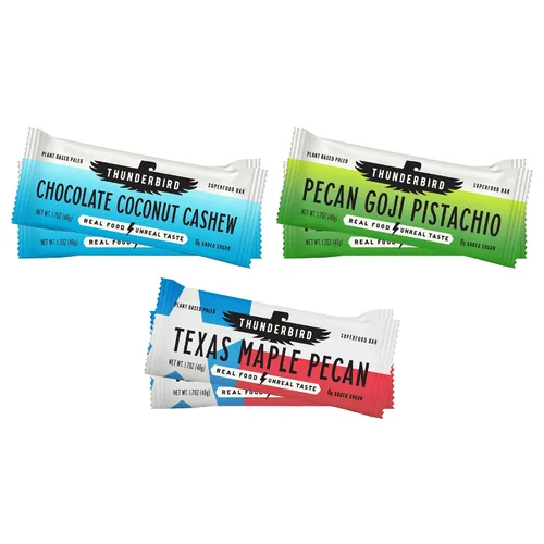 Vista 8 de Thunderbird Real Food Bars - Paquete variado de barras de bocadillos veganos paleo y sin gluten, 102 onzas
