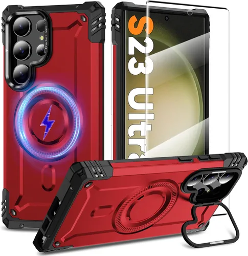 Vista 48 de Funda magnética para Samsung Galaxy S25+ Plus/Galaxy S24+ Plus [Soporte de anillo de cámara integrado] [Protector de pantalla]