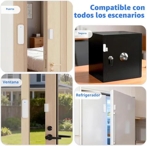 Vista 7 de Timbre del sensor de puerta de WiFi, sensor de ventana de alerta abierta de 2-Blanco