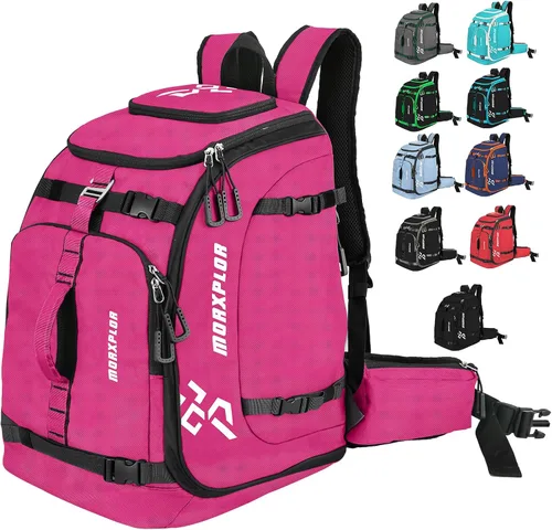 Vista 13 de MORXPLOR Ski Boot Bag - 65L Padded, Waterproof Ski Travel Backpack for Gear & Accessories