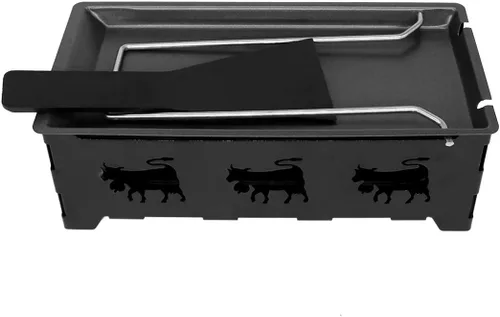 Vista 2 de Raclette de queso, portátil, plegable, antiadherente, bandeja para hornear a la luz de las velas, sartén con asa, espátula, barbacoa, cocina