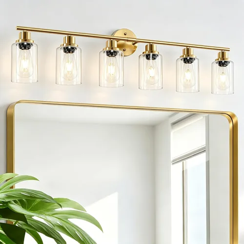 Vista 45 de Paquete de 2 luces de tocador de 1 luz, lámpara de baño de níquel cepillado con pantalla de vidrio blanco lechoso texturizado, accesorio
