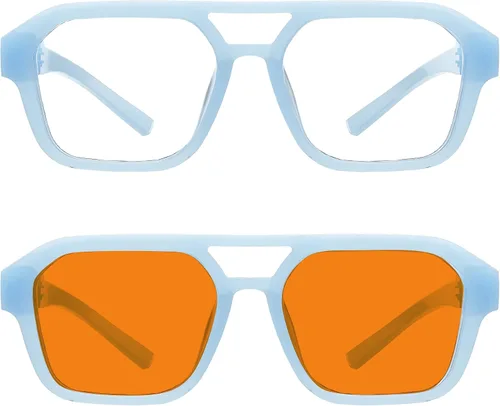 Vista 13 de Eyekepper Gafas de luz azul para hombre y mujer, paquete de 6 lentes Pilot Paquete de 6 color mezclado