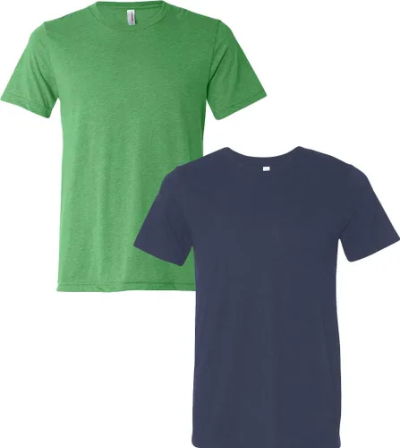 Vista 157 de Bella Canvas 3413c para hombre (1) Triblend verde + (1) Triblend rojo