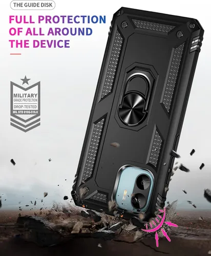 Vista 3 de Funda para Xiaomi Redmi A1/A2 con [2 unidades] Protector de pantalla de vidrio templado, para Redmi A1 / A2 Case Heavy Duty Armor [Grado Militar]