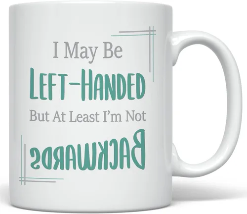 Vista 7 de PixiDoodle Taza de café para zurdos – Divertido día de zurdos (11 onzas, negro)