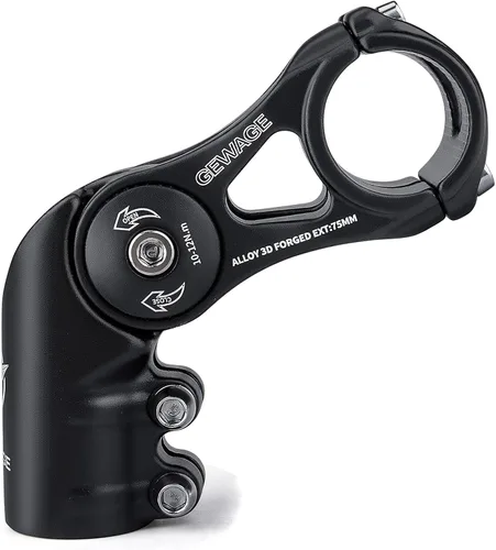 Vista 9 de GEWAGE Vástago de Bicicleta - Vástago de Bicicleta Ajustable de 130 Grados - Vástago de Manillar de 75mm 90mm 130mm para Manillar de 31.8(1-1/4")