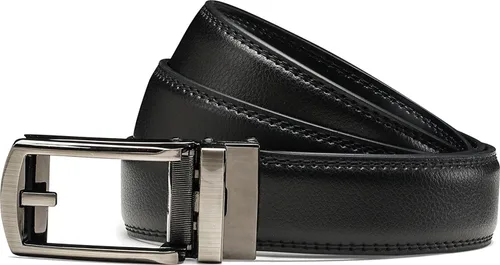 Vista 2 de Cinturón de cuero genuino cómodo para hombre con hebilla de un clic, apto para 27-46