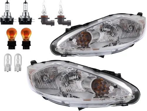 Vista 26 de APA - Conjunto de faros delanteros de repuesto para 2003 2004 2005 03 04 05 Cavalier par de pasajeros derecho y lado izquierdo del conductor Par