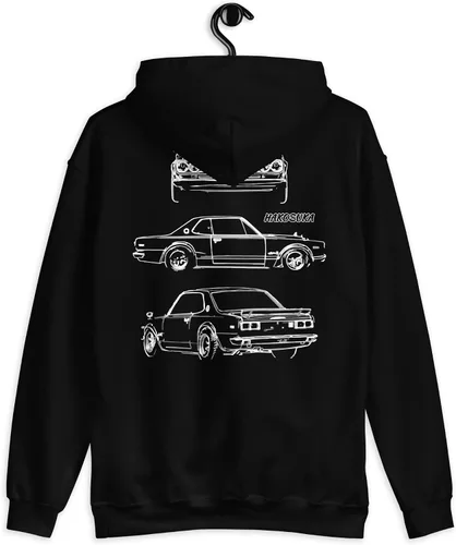 Vista 2 de 1971 Datsun Skyline GTX Hakosuka GT-R JDM Collector Car Sudadera con capucha unisex