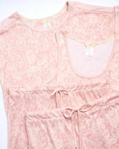 Vista 3 de Lucky Brand Conjunto de pijama para mujer, 4 piezas, camiseta sin mangas, pantalones de pijama, pantalones cortos de descanso (S-XL)