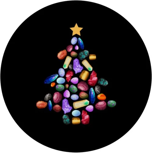 Vista 3 de Variedad de geoda de roca mineral de cuarzo geología para árbol de Navidad, PopSockets intercambiables PopGrip