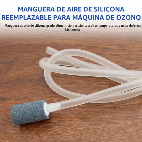 Vista 2 de Tubo de aire de silicona y piedra difusora para máquina portátil de ozono VTAR