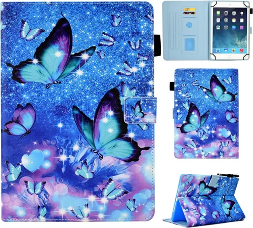 Vista 8 de Funda universal para tablet Android de 10 10.1 pulgadas para iPad, funda con soporte de visión multiángulo, funda protectora de piel sintética Playa