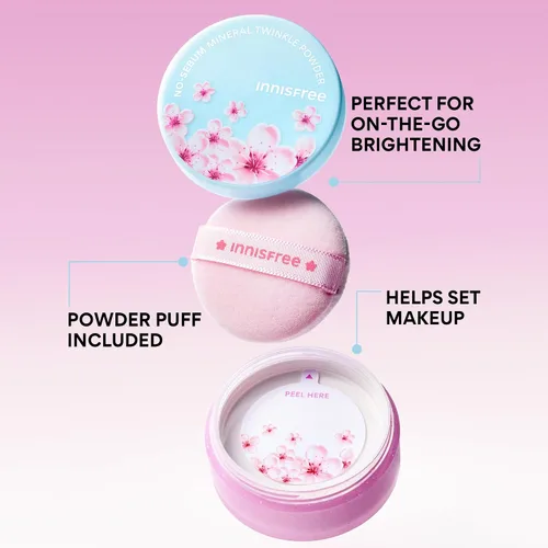 Vista 4 de innisfree Polvo mineral mate sin sebo, polvo de ajuste suelto coreano para desenfoque, control de brillo, sin fragancia