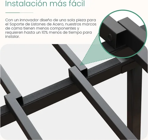 Vista 3 de Novilla Base de cama tamaño Queen, base de cama con plataforma de metal de 14 pulgadas tamaño Queen con espacio de almacenamiento debajo de la cama