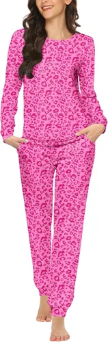 Vista 11 de Ekouaer - Conjunto de pijama de manga larga para mujer, ropa de dormir suave con cuello redondo y bolsillos, conjuntos de ropa de descanso Negro
