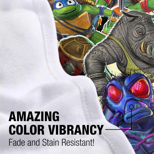 Vista 2 de LOGOVISION Teenage Mutant Ninja Turtles: Mutant Mayhem Blanket, 36"x58" Turtle Vs Baddies - Manta polar