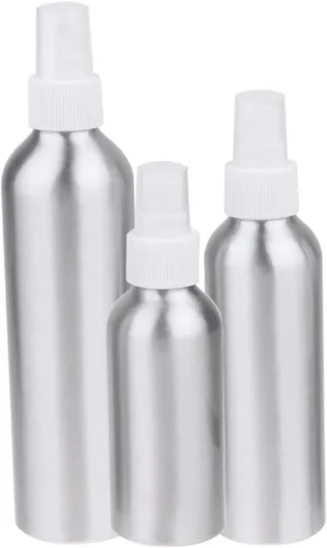 Vista 4 de DOITOOL 9pcs Refillable Aluminum Spray Bottles Travel Containers Nozzle for Perfume and Liquid Storage Portable and White