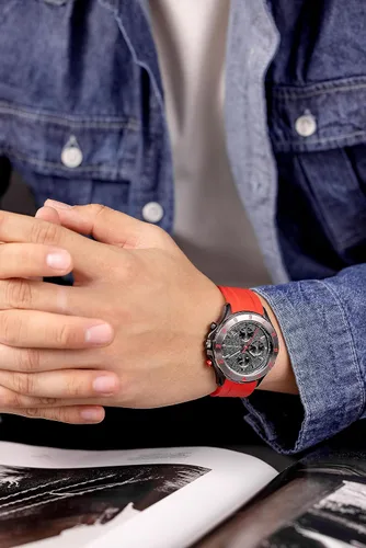 Vista 6 de FILIPPO LORETI Pista Sports - Reloj de pulsera para hombre, 328.1 ft, resistente al agua, 1.654 in, con movimiento multifunción, para hombre