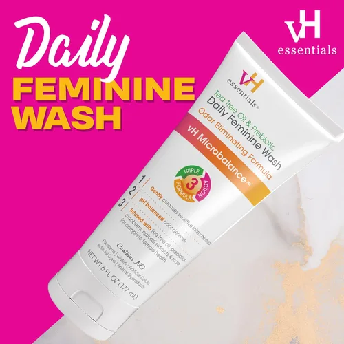 Vista 6 de vH essentials Probióticos con prebióticos y arándanos suplemento de salud femenina y lavado femenino diario equilibrado de ph, aceite de árbol de té
