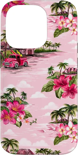 Vista 15 de Funda para iPhone 11 Tropical Hibiscus Island Palm Tree Rockabilly Surfer Beach