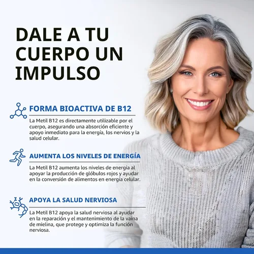 Vista 5 de Vitamina B12 - Suplemento de 5000 MCG con metilcobalamina (metil B-12) - 120