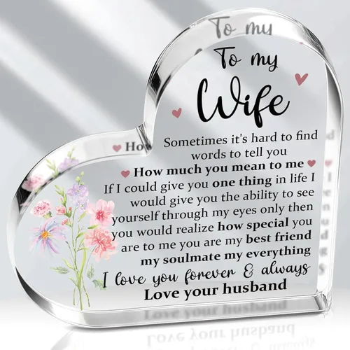 Vista 9 de Regalos para novia para mi novio, romántico día de San Valentín, regalo para él, su novio, novia, marido, esposa, corazón acrílico, recuerdo