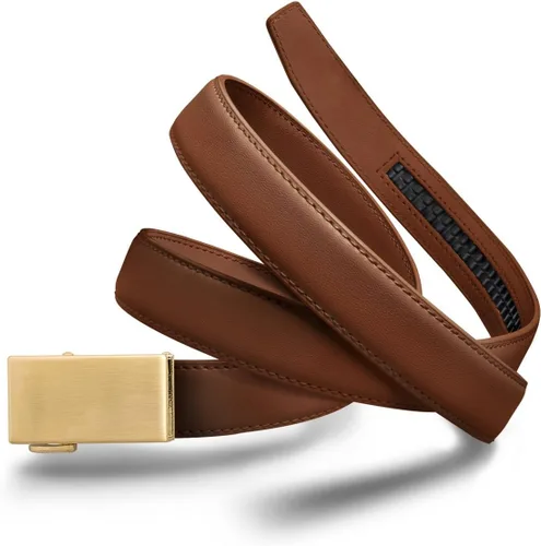 Vista 83 de Mission Belt Cinturón de trinquete de cuero para mujer, colección de cuero de 1.181 in oro/cuero negro