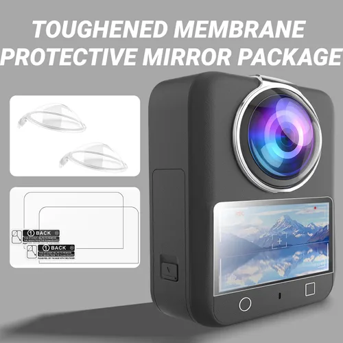 Vista 5 de Protector de lente compatible con DJI Osmo 360, protectores de lente transparentes para osmo 360 con protector de pantalla de lente para DJI Osmo