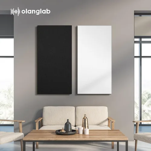 Vista 9 de Olanglab Paneles Acústicos Absorbentes de Sonido para Pared, Paquete de 2, Paneles de Amortiguación de Sonido de Fibra de Vidrio de 2'' 24''x48