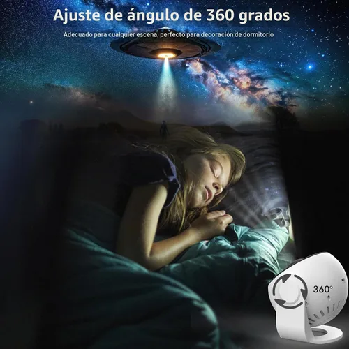 Vista 7 de Proyector de galaxia para dormitorio, proyector de estrellas planetario 13 en 1 con temporizador, rotación de 360°, serie espacial y tema oceánico