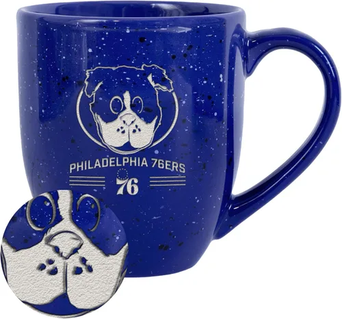 Vista 51 de Rico Industries NBA 16 oz Team Color Laser Engraved Speckled Ceramic Coffee Mug 3-Color del