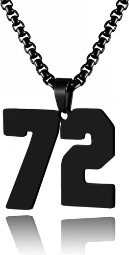 Vista 72 de Collar de Número Dorado para Hombre, Cadena de Acero Inoxidable con Colgante de Número para Atletas, Joyería Deportiva Personalizada para Niños