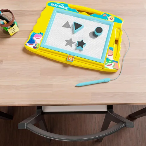 Vista 7 de Lollipop Baby Shark - Pizarra de dibujo magnética con lápiz capacitivo y 3 sellos, para niños o niñas (azul).