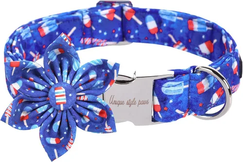 Vista 7 de Unique style paws Bandana para perro con bandera del Día de la Independencia, ideal para perros pequeños, medianos y grandes Bandana de tiburón