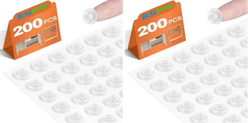 Vista 8 de Parachoques para gabinete, 200 unidades, almohadillas de goma autoadhesivas transparentes