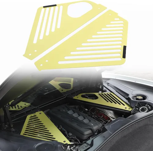 Vista 12 de Sekhyna Cubierta de panel de bahía del motor compatible con Chevrolet Corvette C8 Stingray 2020-2024 aleación de aluminio 2 piezas compartimento