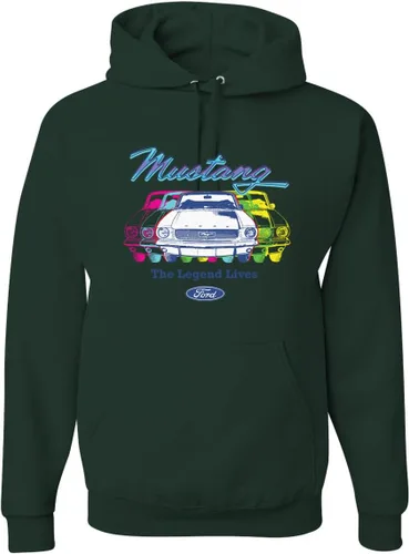 Vista 16 de Wild Bobby Ford Mustang The Legend Lives - Sudadera con capucha unisex con diseño de coches y camiones