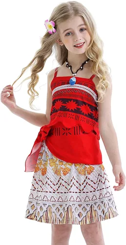 Vista 3 de AmzBarley Girls Ocean Adventure Costume Skirts Set Toddler Kids Party Cosplay Fancy Dress Up Clothes with Accessories