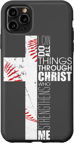 Vista 13 de Baseball Phone Case Christian Bible Verse Philippians 4:13 Case for iPhone 17