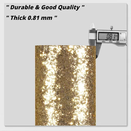Vista 6 de Decotalk Papel tapiz dorado con purpurina para pegar y despegar de 17.7 x 120 pulgadas, papel de pared dorado para despegar y pegar, papel