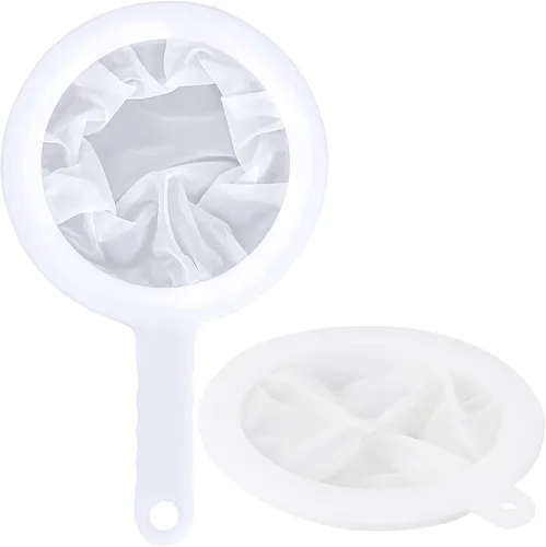 Vista 9 de Xeahung Coladores de plástico y coladores de malla fina, coladores de malla de nailon para cocina, colador de malla pequeño con asa, filtro