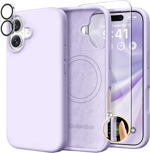 Vista 12 de GolbinBox Funda magnética para iPhone 17, compatible con MagSafe, cubierta de silicona integrada para control de cámara, funda de silicona líquida a