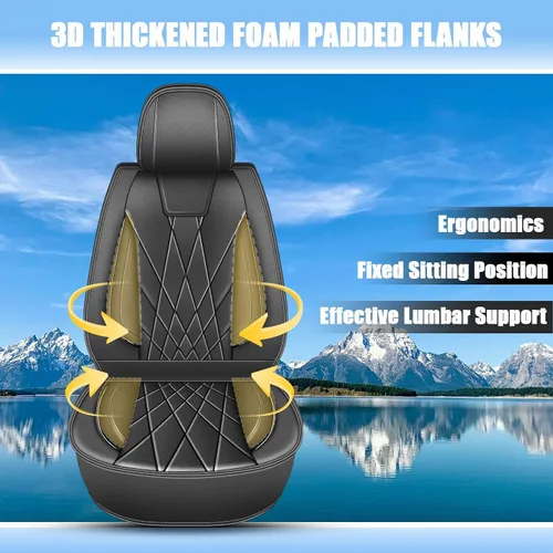 Vista 4 de Fundas de asiento para Kia Optima 2001-2020, asientos delanteros, protector de asiento impermeable, soporte ergonómico de cintura, para decoración
