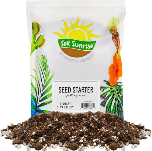 Vista 10 de Soil Sunrise Mezcla de inicio de semillas totalmente naturales (2 cuartos de galón) Mezcla de semillas de grado experto para macetas, hierbas